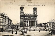 Paris CPA Church St Vincent of Paul