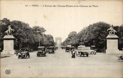 Paris CPA das vom Champs Elysees und von den Pferden von mergeligem auftrat