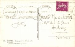 Cannes CPA the beach and hotels of the small cross