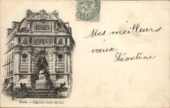 Paris CPA Fountain Saint Michel
