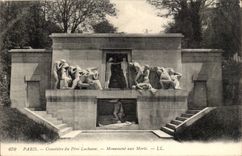 Paris CPA Cemetery of the Father Lachaise War memorial