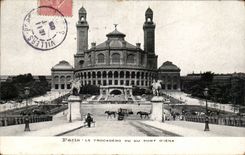 Paris CPA Trocadero seen of the bridge of Iena