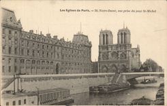 Paris CPA Notre Dame Vue prise du pont St michel