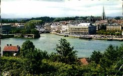 Bayonne MODERN CARD Confluent D ela Nive and of the adour the town hall and the cathedral