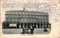 CPA Bayonne the town hall and the theater