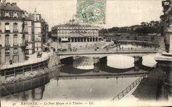 Bayonne CPA the Mayou bridge and the theater