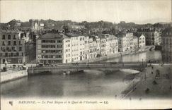 Bayonne CPA the Mayou bridge and the quay of the warehouse