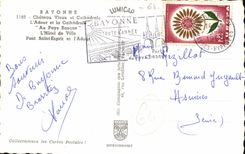 Bayonne MODERN CARD Old Castle and cathedral the adour and the cathedral