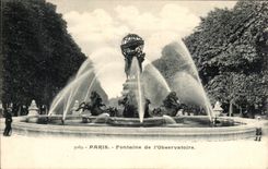 Paris CPA Fontaine de l'observatoire Chevaux