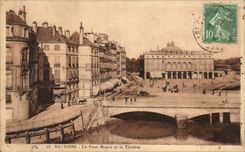 Bayonne CPA the Mayou bridge and the theater