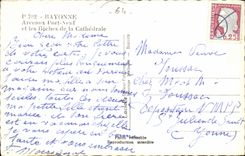 Bayonne MODERN CARD Arches new Port and arrows of the cathedral