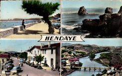 Hendaye MODERN CARD the beach Customs house