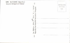 MODERN CARD Bayonne the adour and the bridge St Spirit