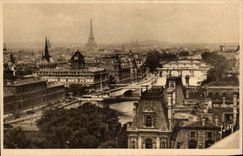 Paris CPA Perspective des sept ponts Tour Eiffel