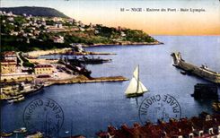 CPA Nice Entrance of the port Lympia Bay