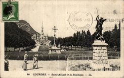 CPA Lourdes Saint Michel and the basilica