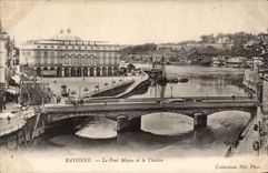 Bayonne CPA the Mayou bridge and the theater