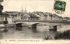 Bayonne CPA the bridge of the Genius and the quay of the Basques