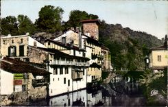 Saint Jean Foot of Port MODERN CARD Basque Houses on Nive and the bridge of Spain