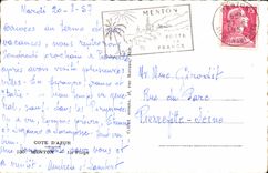 CPSM Menton the beach