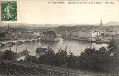 CPA Bayonne Junction of Nive and Adour