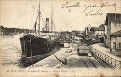 CPA Bayonne the quay of Lesseps Boat Train