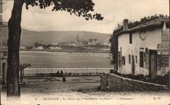 CPA Hendaye the place of the unloading dock and Fontarabie