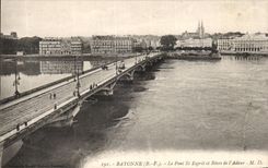 CPA Bayonne the bridge St Spirit and Banks of Adour