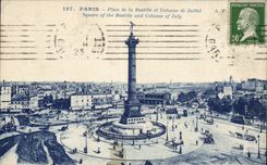 Paris CPA Place of has Bastille and column of July