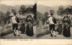 CPA Seen stereoscopic the Standard Pyrenees Inhabitant of Bearn Folklore costume