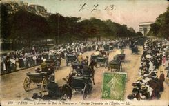Paris CPA Avenue du Bois de Boulogne et Arc de triomphe de l'etoile