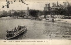 Paris CPA Panorama pris de l'hotel de ville et le Chatelet