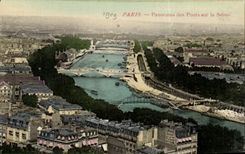 Paris CPA Panorama des ponts sur la Seine