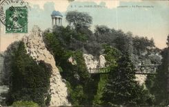 Paris CPA Chaumont Hillocks the suspended bridge