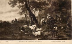 CPA Berchem Landscape and animal Ass donkey goat goat