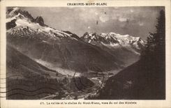 CPA Chamonix Mont Blanc La vallee et la chaine du Mont Blanc vues du col des Montets