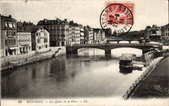 CPA Bayonne quays of Nive
