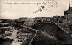 CPA Biarritz Panorama du port des pecheurs et de la pace de l'Atalaye
