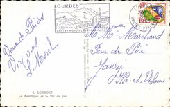 CPA Lourdes the basilica and the peak of Jer