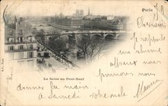 Paris CPA La Seine au pont neuf