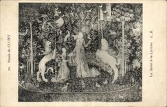 Paris CPA Museum of Cluny the lady to the Unicorn