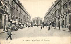 Paris CPA die konigliche Strasse und der Madeleine