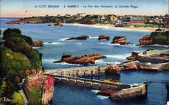 CPA Biarritz Le port des pecheurs La grande plage
