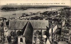 CPA Bordeaux Panoramic View on the footbridge taken of the tower St Michel