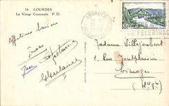 CPA Lourdes the virgin couronnee