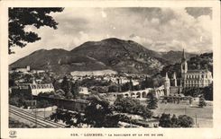 CPA Lourdes Basilica and peak of Jer