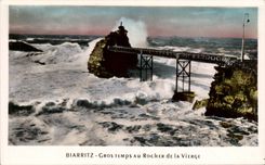 CPA Biarritz Gros temps au rocher de la vierge