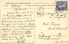 CPA Tarbes the valley of Adour and the chain of the Pyrenees