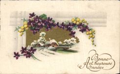 CPA Fantasy Happy New Year Flowers