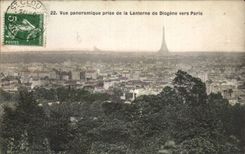 CPA Paris Vue panoramique prise de la lantern de Diogene vers Paris Tour Eiffel
